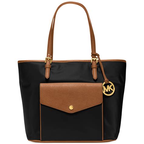 michael kors jet set pocket tote black|Michael Kors jet set duffle.